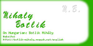 mihaly botlik business card